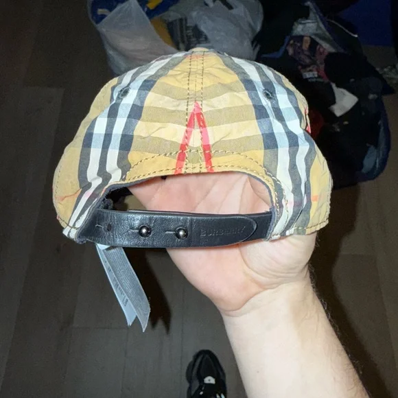 Burberry Nova Check Print Beige Snap Back Hat